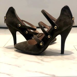 Strappy 4-inch Olive Green Heels